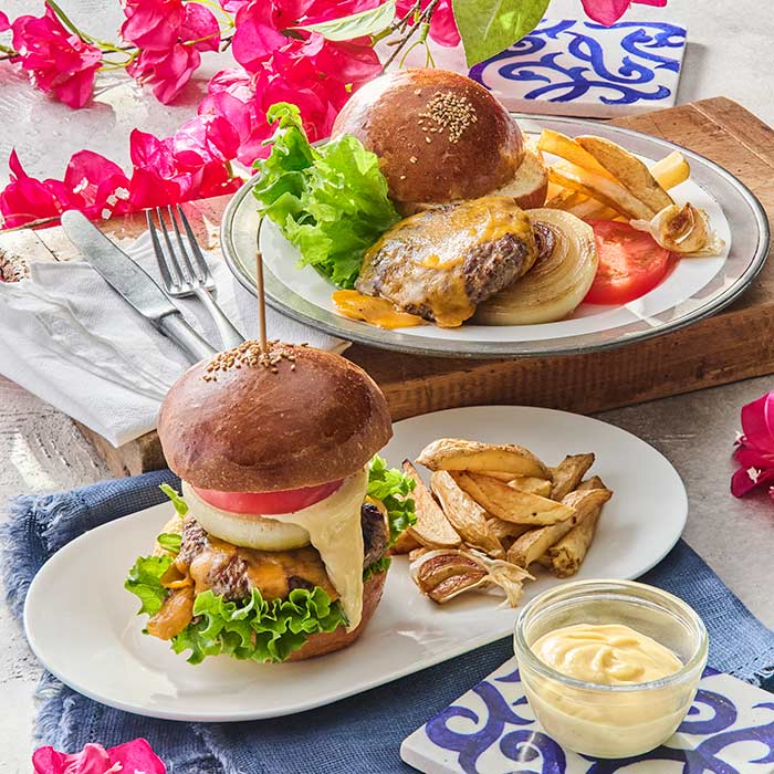 Tメニュー:絶品トリュフマヨチーズバーガー&ポテト