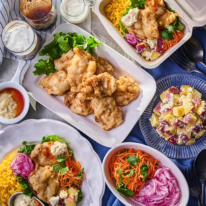 Bメニュー：新感覚ジューシーチキン＆3種のDELI BOX