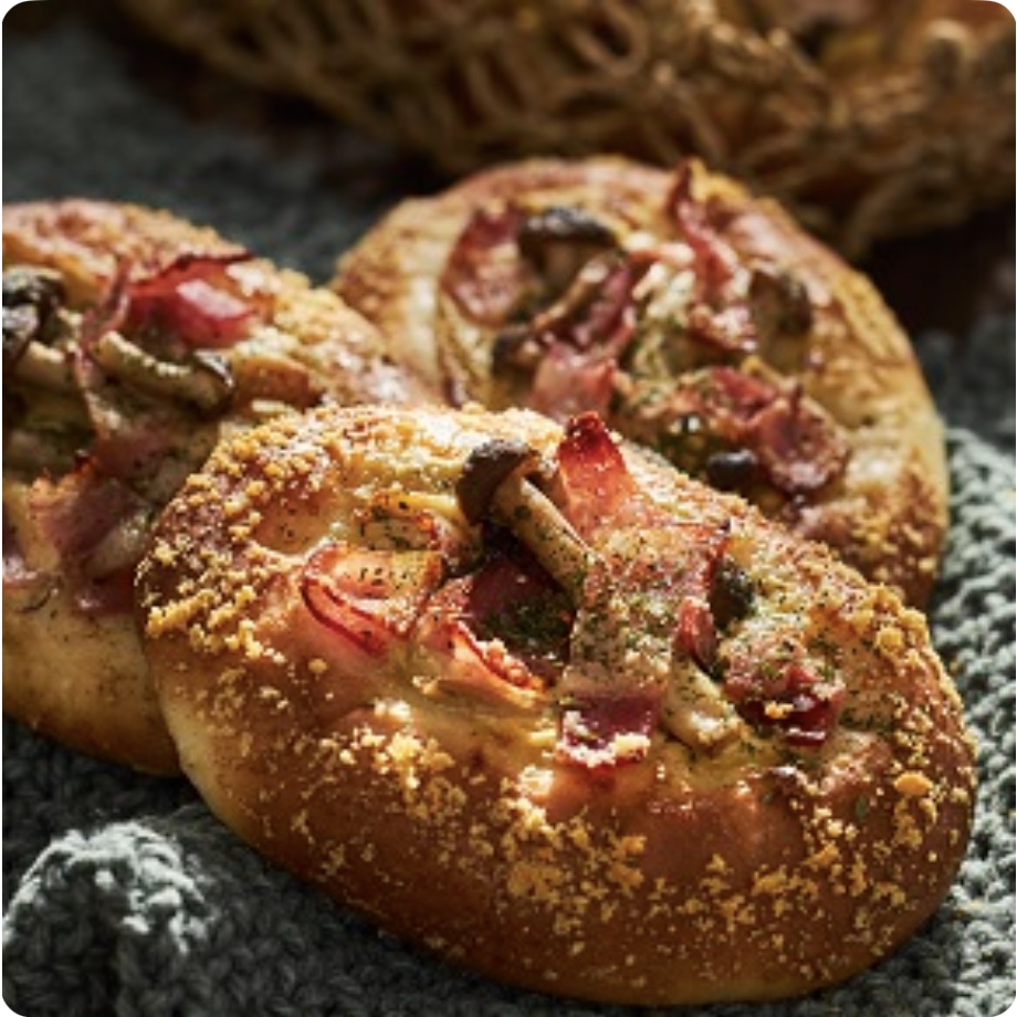 きのこのアンチョビガーリックパン